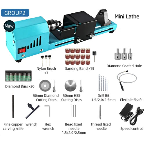 Mini drejebænk 150W til træ
