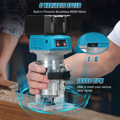 Børsteløs kantfræser til træ (Makita 18V)