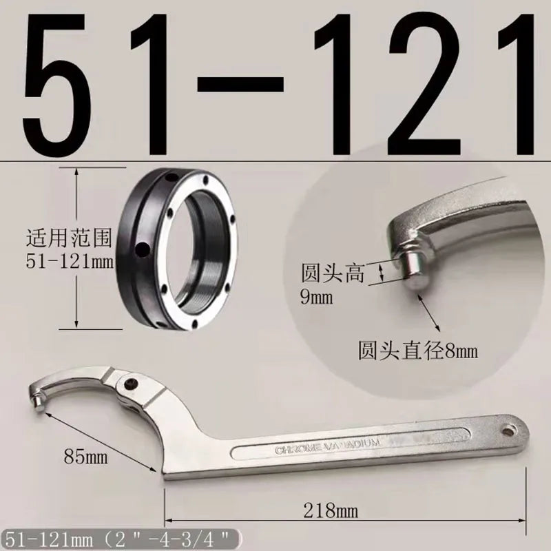 Hook Wrench Adjustable Spanner Adjustable Round Square Head C Shape Chrome Vanadium Screw Nuts Bolts Driver Hand Tools