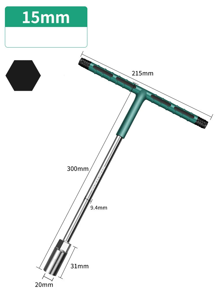 6-19mm T-Topnøgle Hex-Nøglesæt med Gummihåndtag
