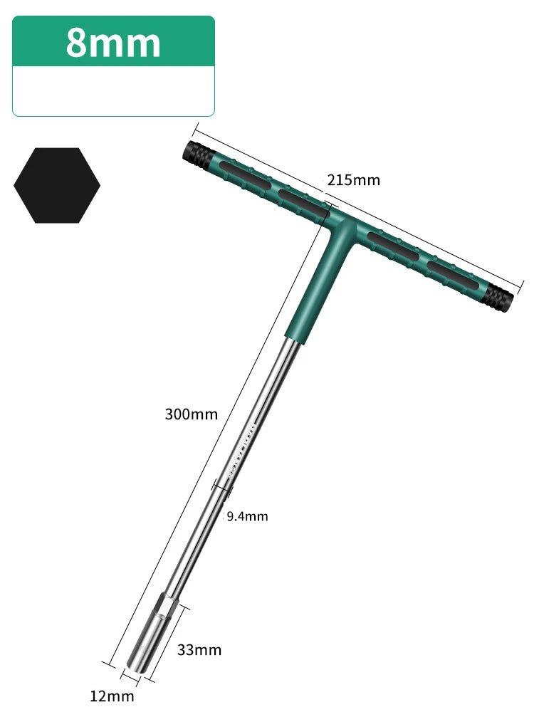 6-19mm T-Topnøgle Hex-Nøglesæt med Gummihåndtag