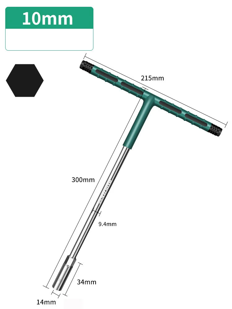 6-19mm T-Topnøgle Hex-Nøglesæt med Gummihåndtag
