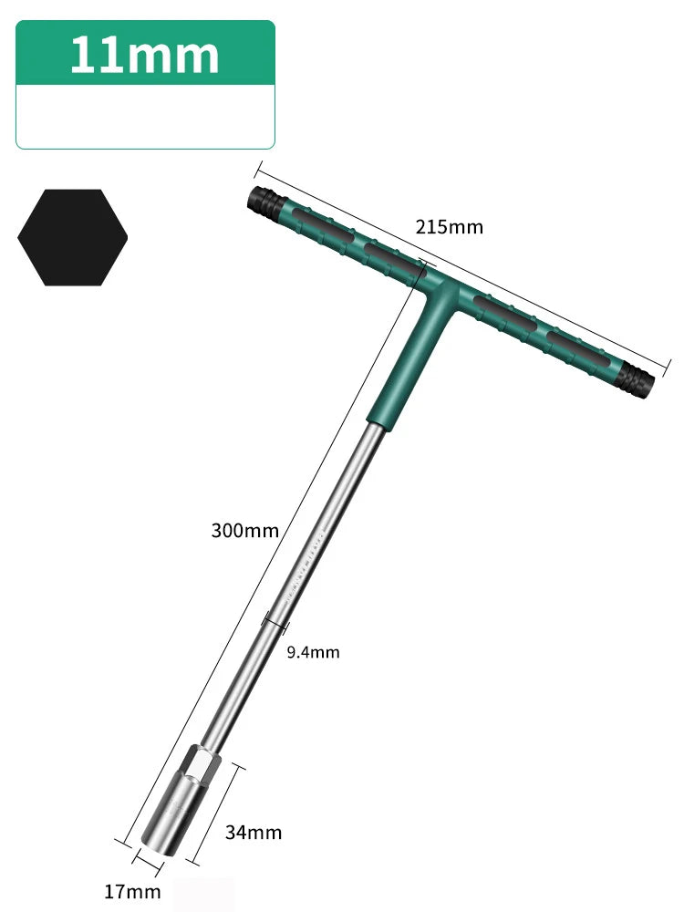 6-19mm T-Topnøgle Hex-Nøglesæt med Gummihåndtag