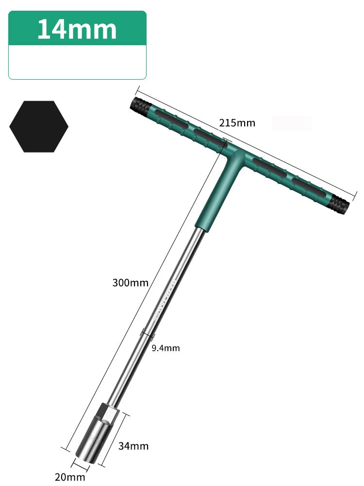 6-19mm T-Topnøgle Hex-Nøglesæt med Gummihåndtag