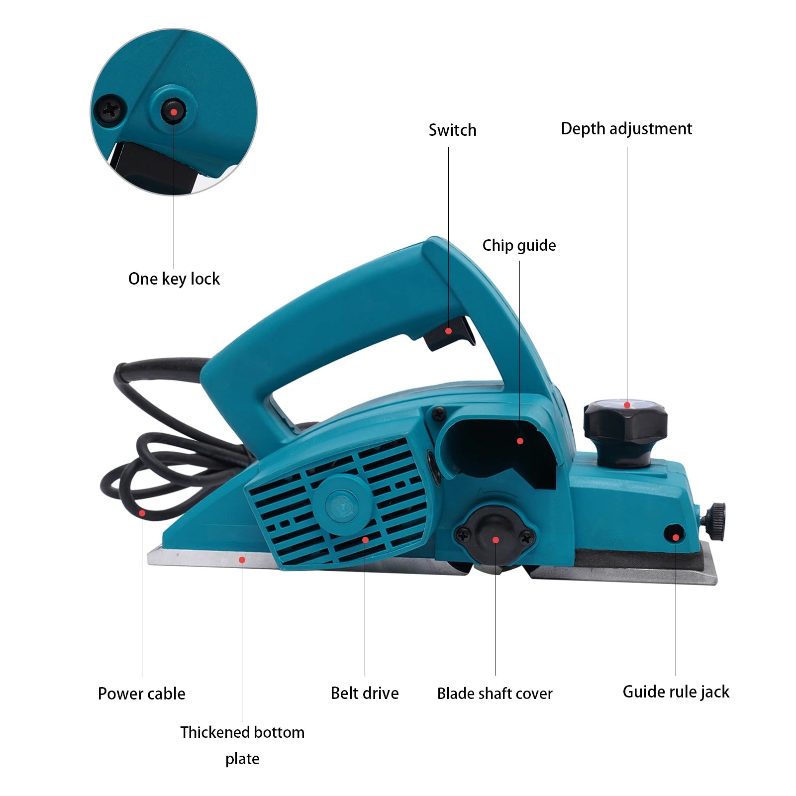 Elektrisk høvl 800W (82 mm)