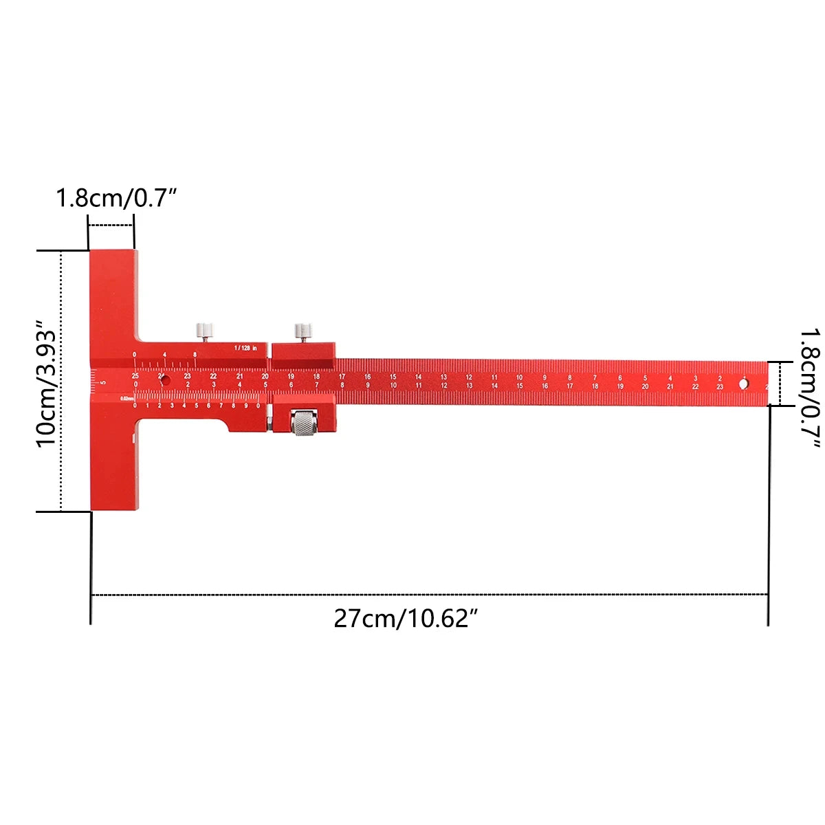 Finjusterings T-lineal i aluminium