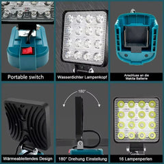 LED arbejdslygte til Makita 14.4V–18V