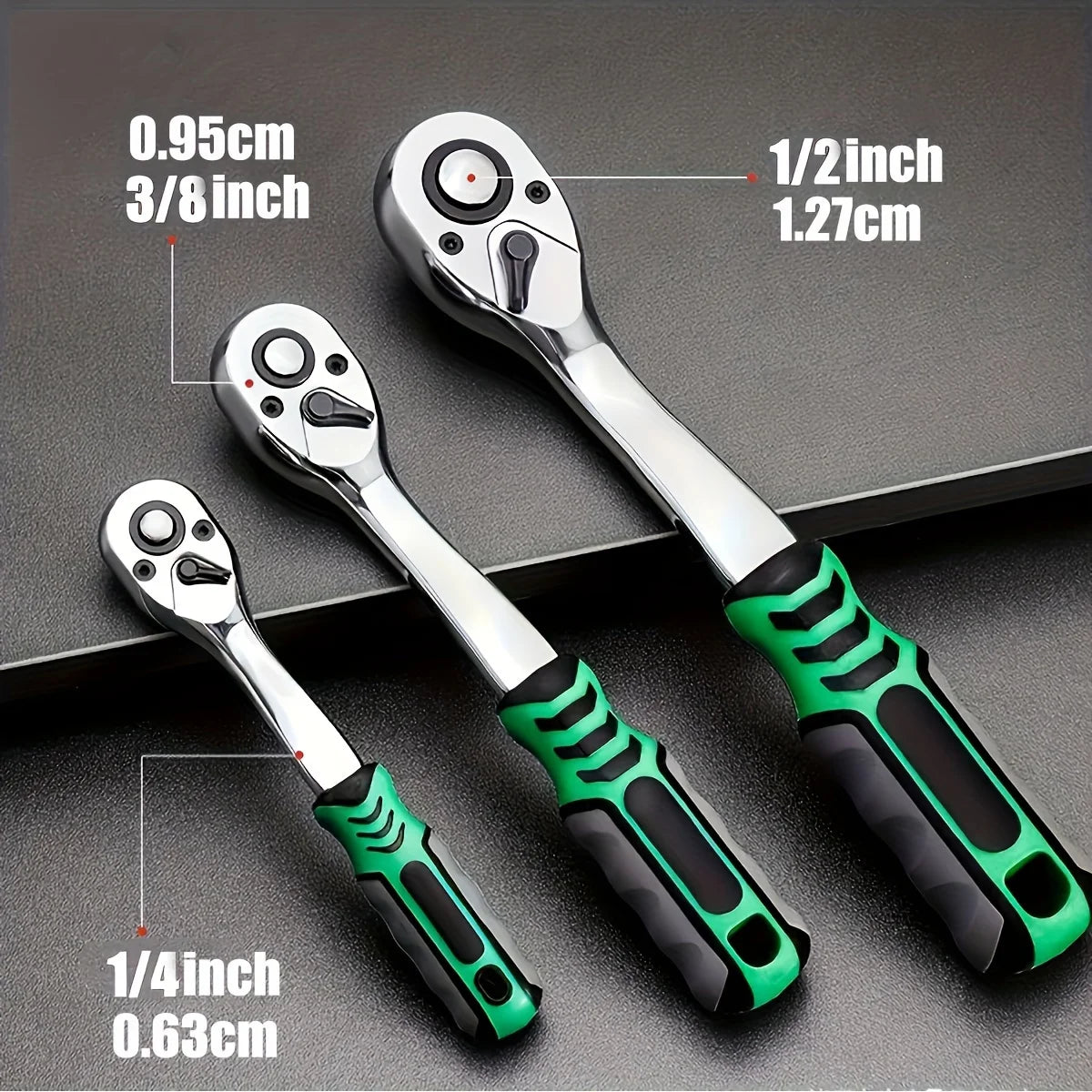 72T topnøglesæt 1/4"-3/8"-1/2"